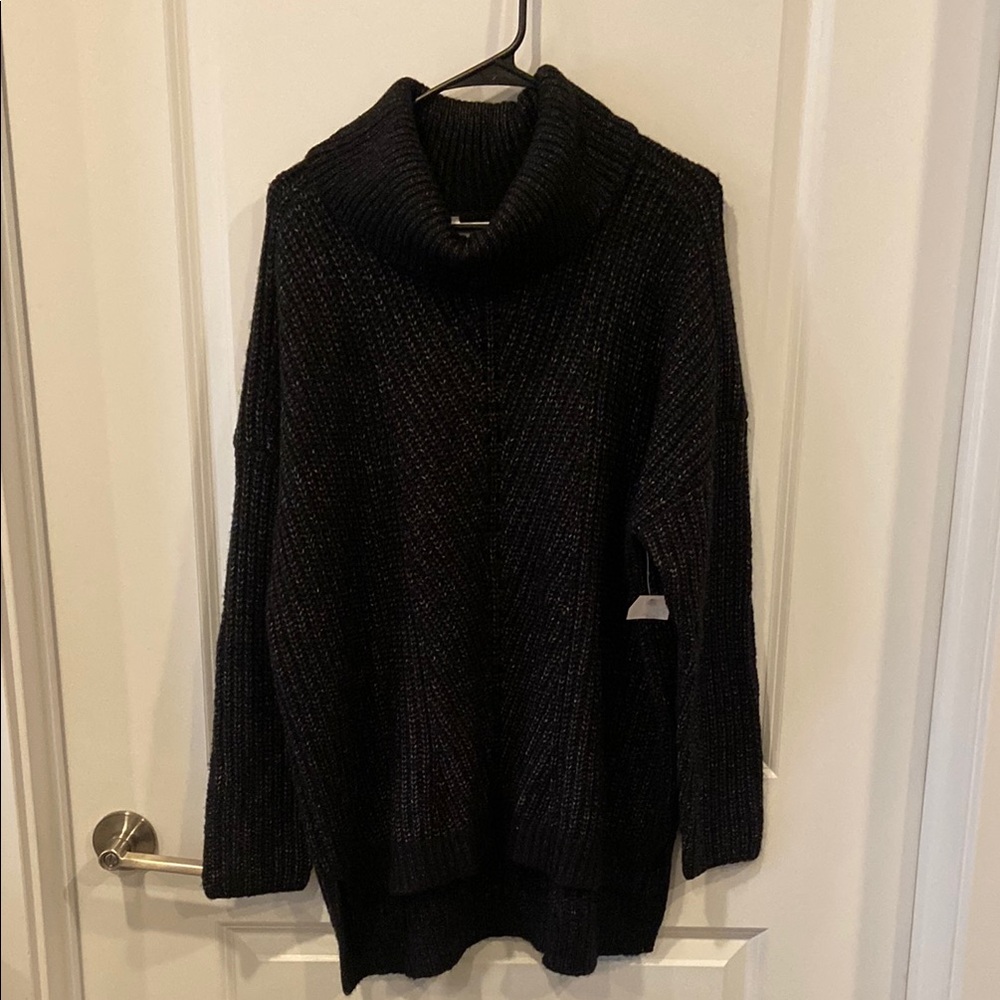 Turtleneck Sweater Knit Black Cozy Time & Tru New
